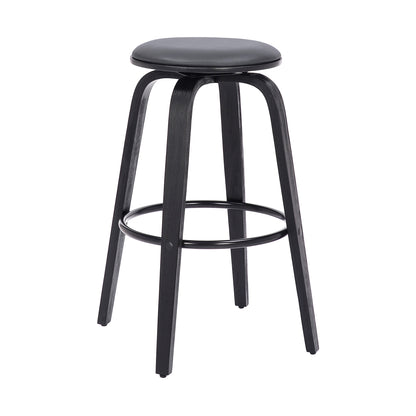 Gray Upholstered Swivel Bar Stool - 17" Wide