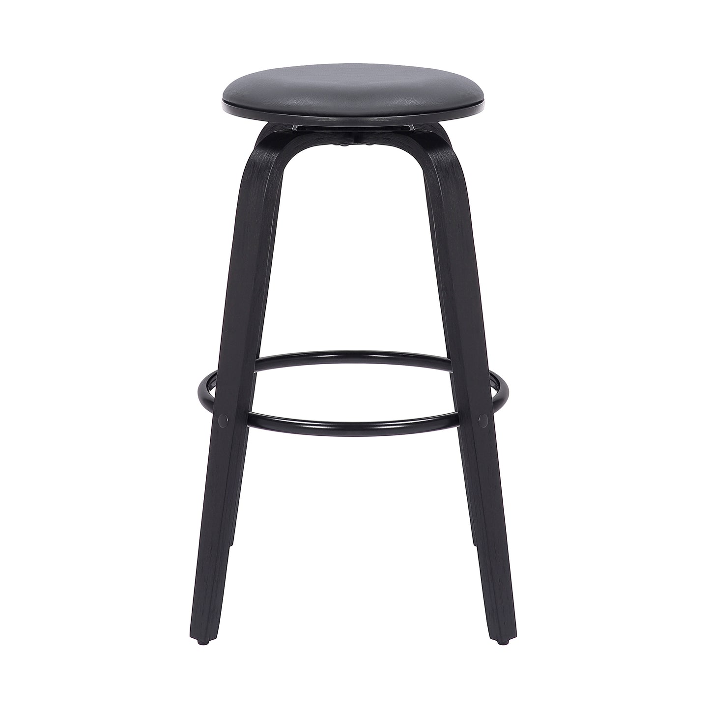 Gray Upholstered Swivel Bar Stool - 17" Wide