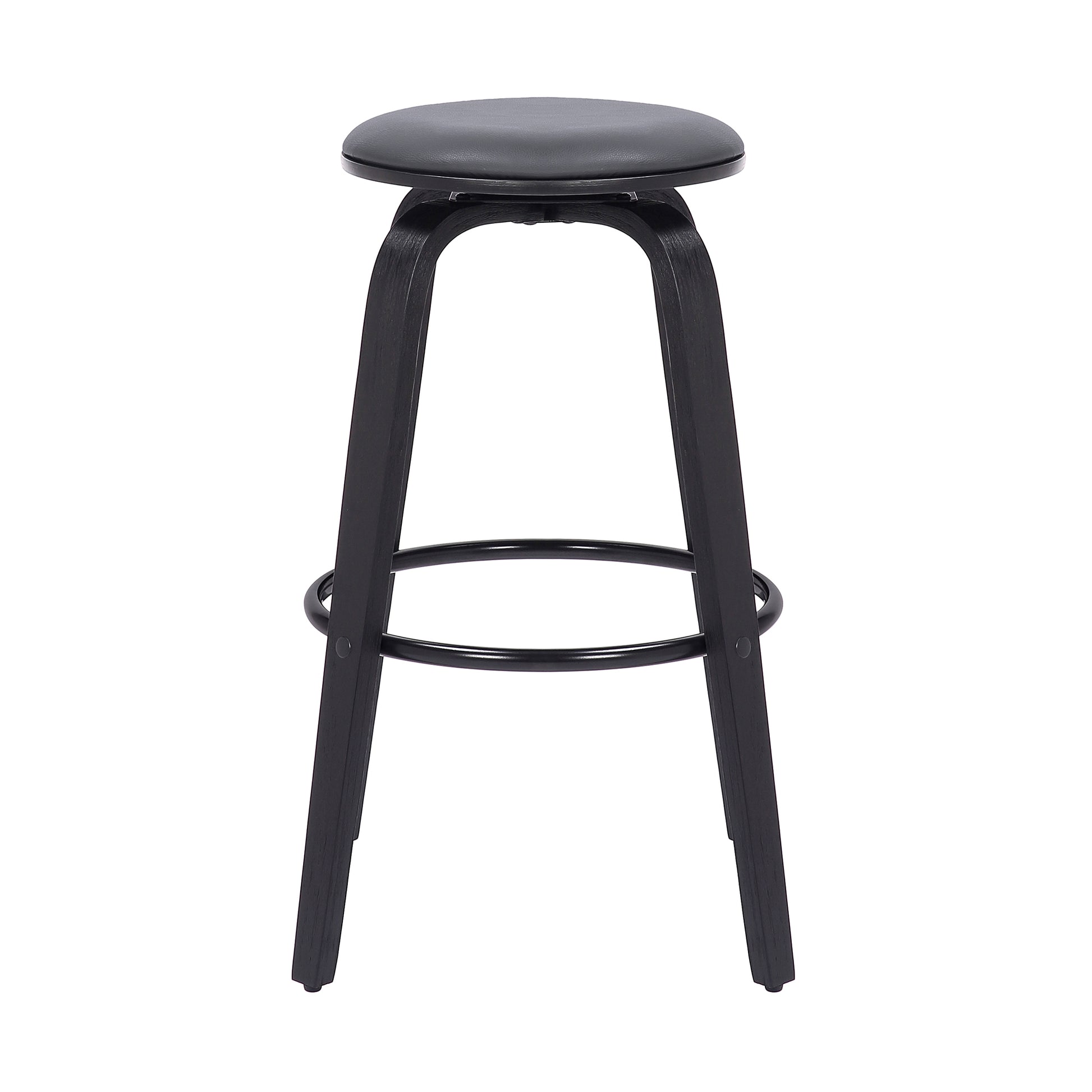 Gray Upholstered Swivel Bar Stool - 17" Wide