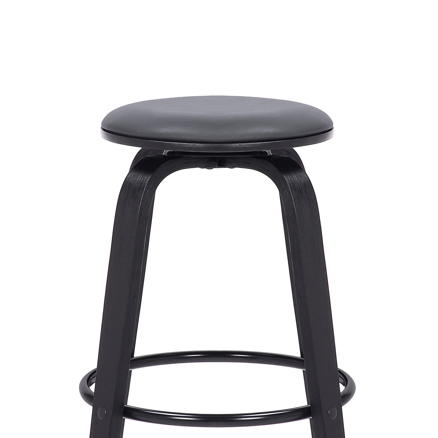 Gray Upholstered Swivel Bar Stool - 17" Wide