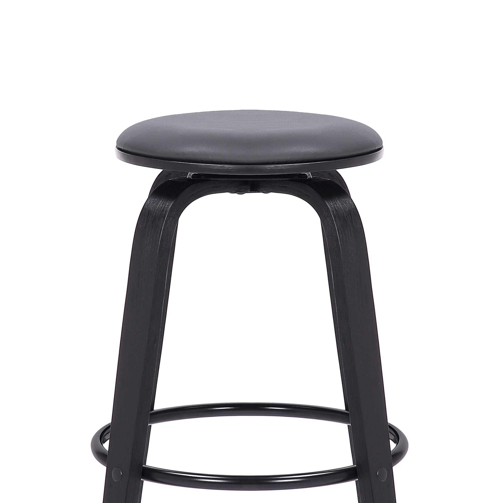 Gray Upholstered Swivel Bar Stool - 17" Wide