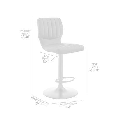 Red Adjustable Height Bar Stool - Upholstered Dining Seat