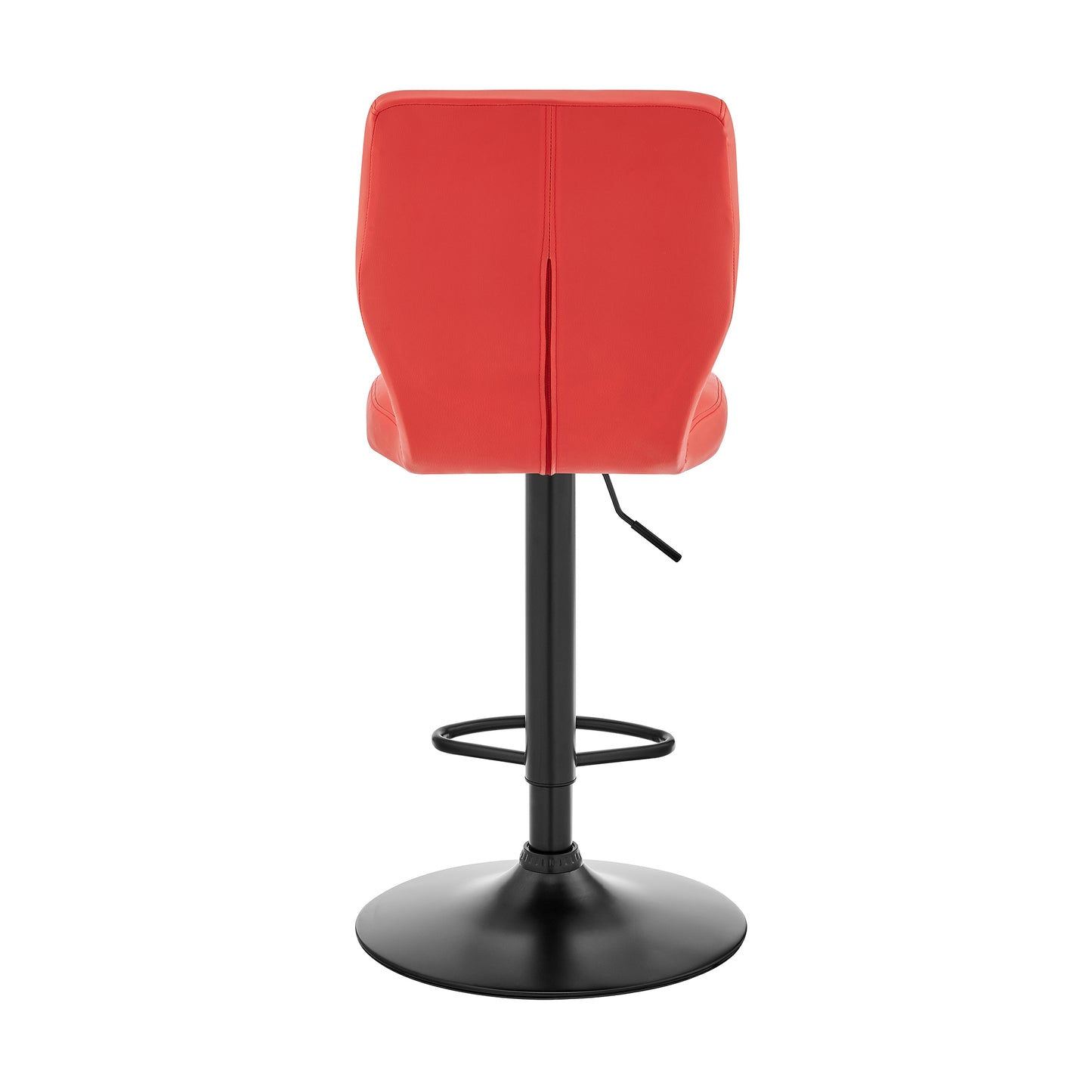 Red Adjustable Height Bar Stool - Upholstered Dining Seat