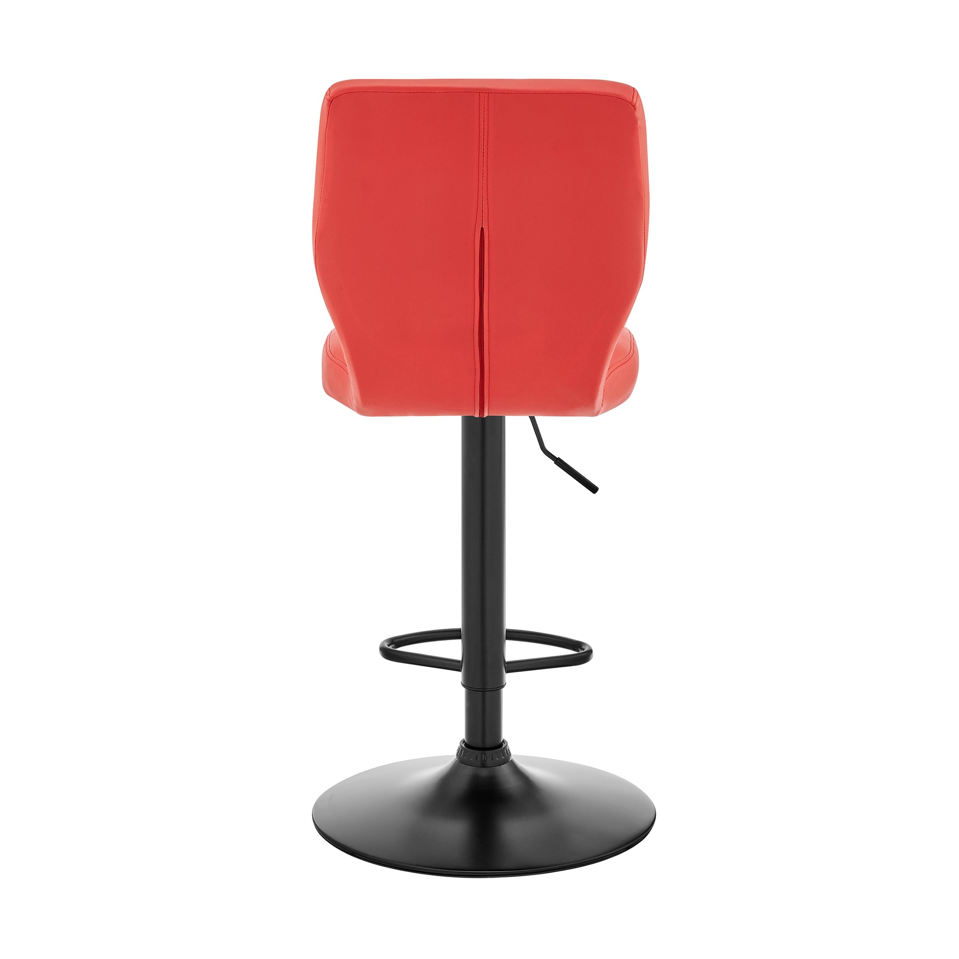 Red Adjustable Height Bar Stool - Upholstered Dining Seat