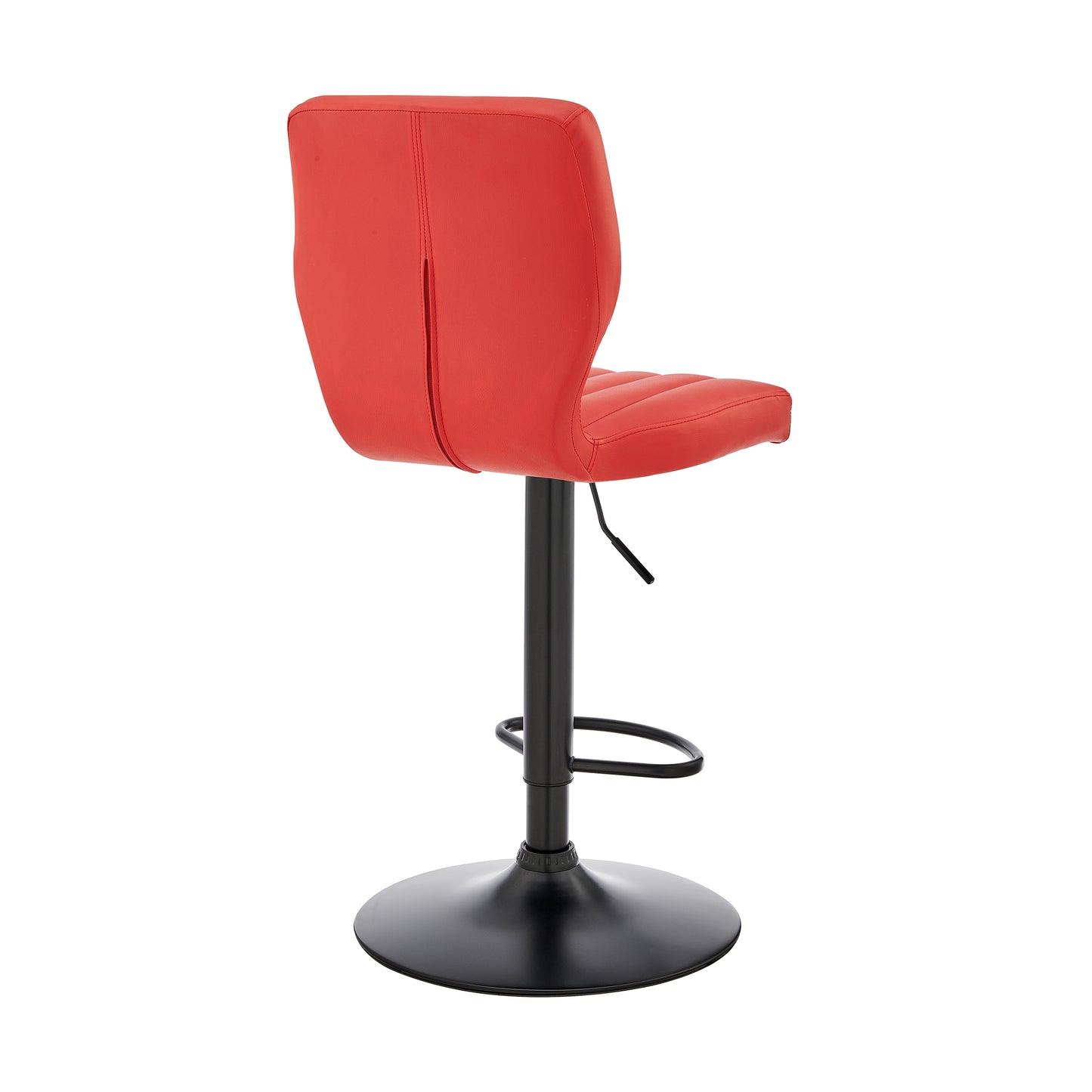 Red Adjustable Height Bar Stool - Upholstered Dining Seat