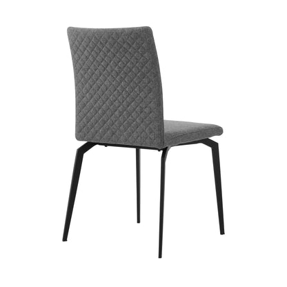 Minimalist Gray Upholstered Dining Chairs Set of Two for Modern Kitchen