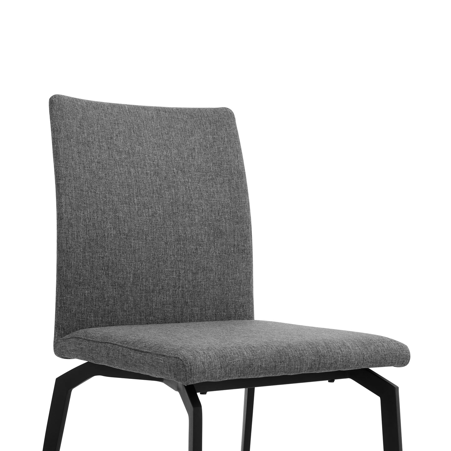 Minimalist Gray Upholstered Dining Chairs Set of Two for Modern Kitchen