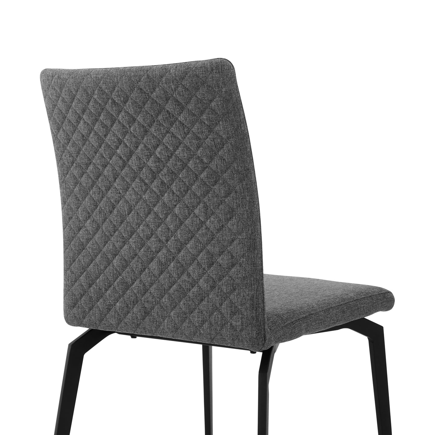 Minimalist Gray Upholstered Dining Chairs Set of Two for Modern Kitchen