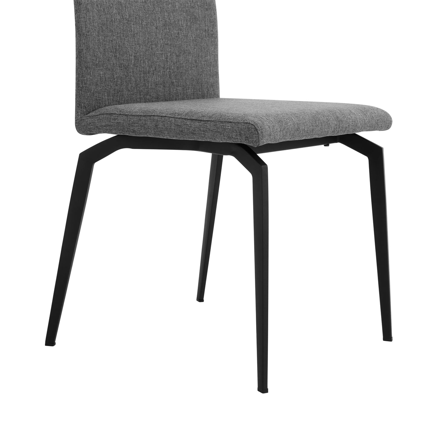 Minimalist Gray Upholstered Dining Chairs Set of Two for Modern Kitchen