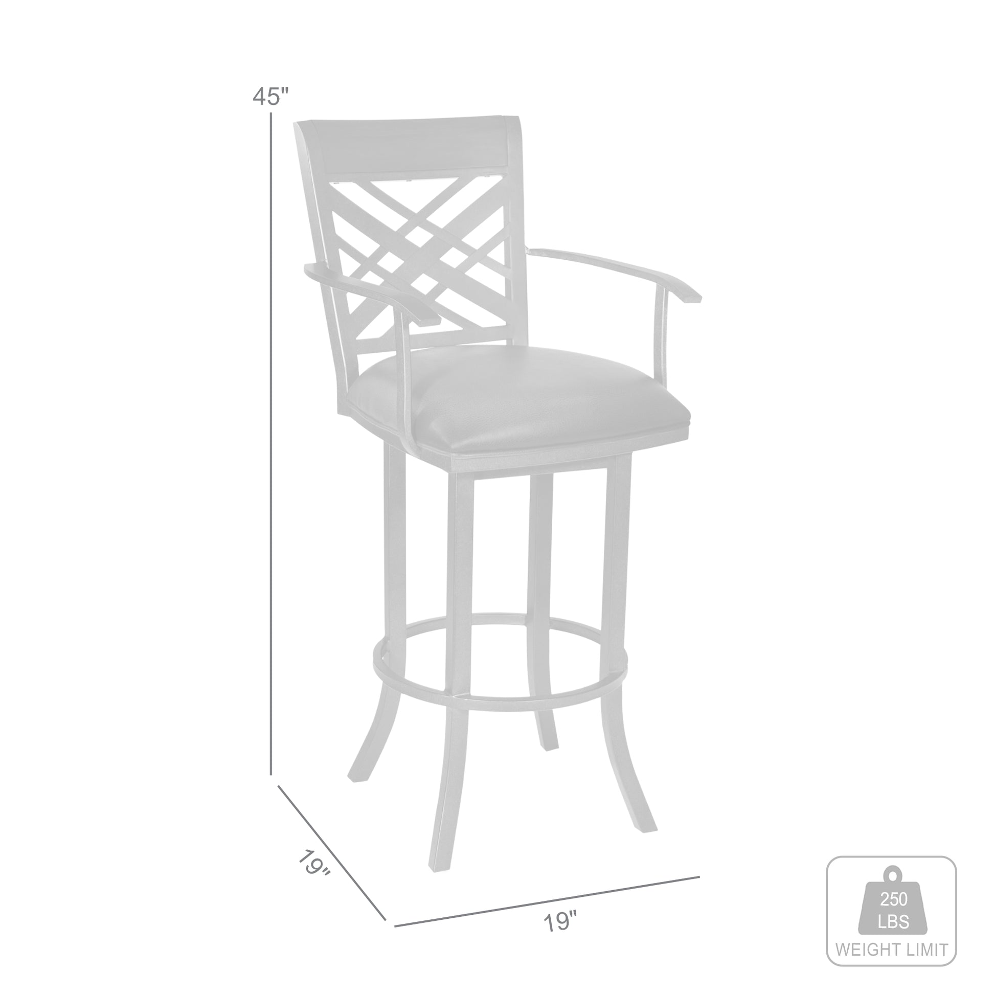 Brown Upholstered Barstool - 30" Dining Armchair