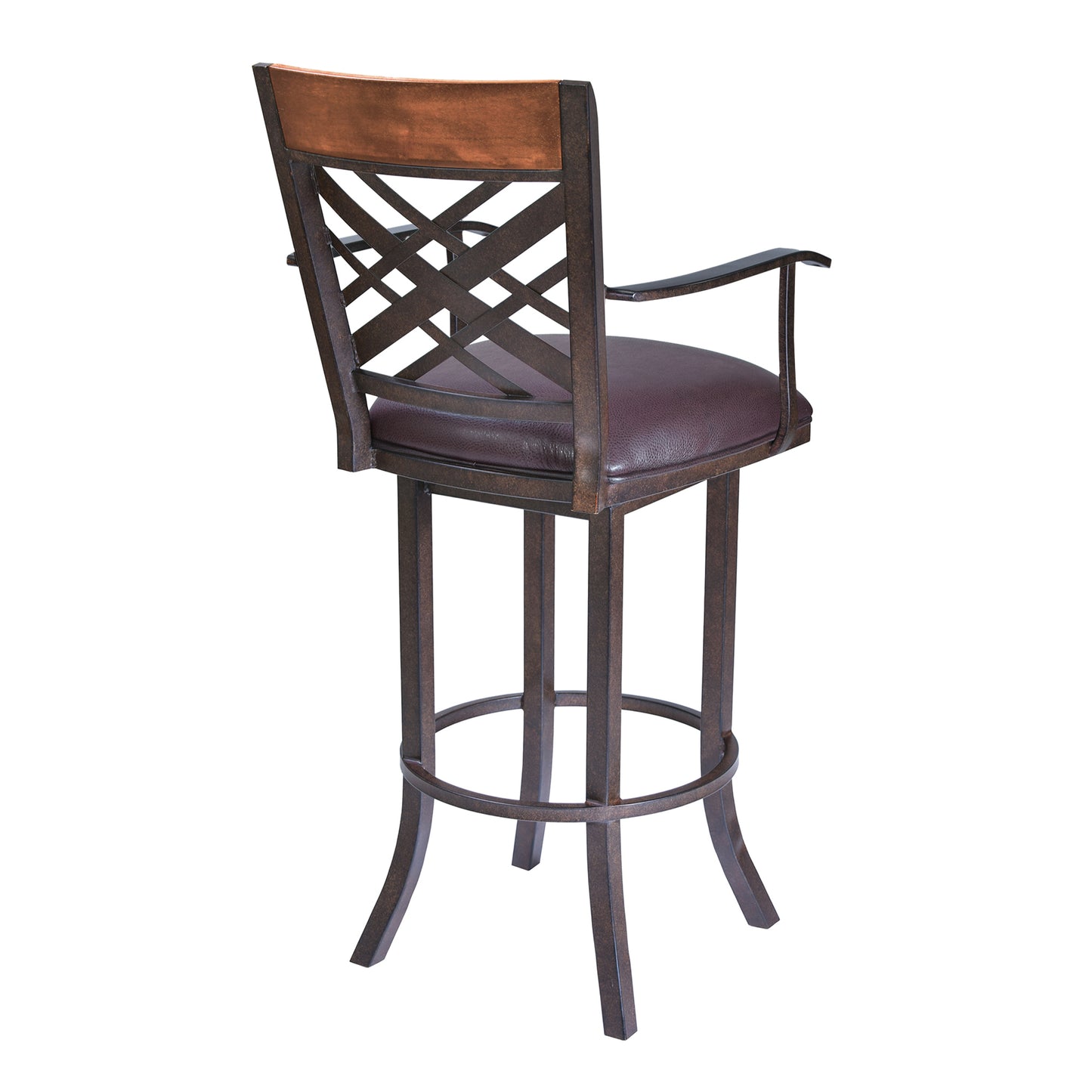 Brown Upholstered Barstool - 30" Dining Armchair