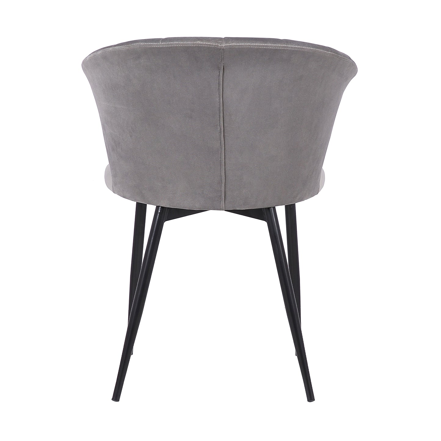 Gray Upholstered Dining Chair with Steel Frame for Kitchen Seating for Dining Room