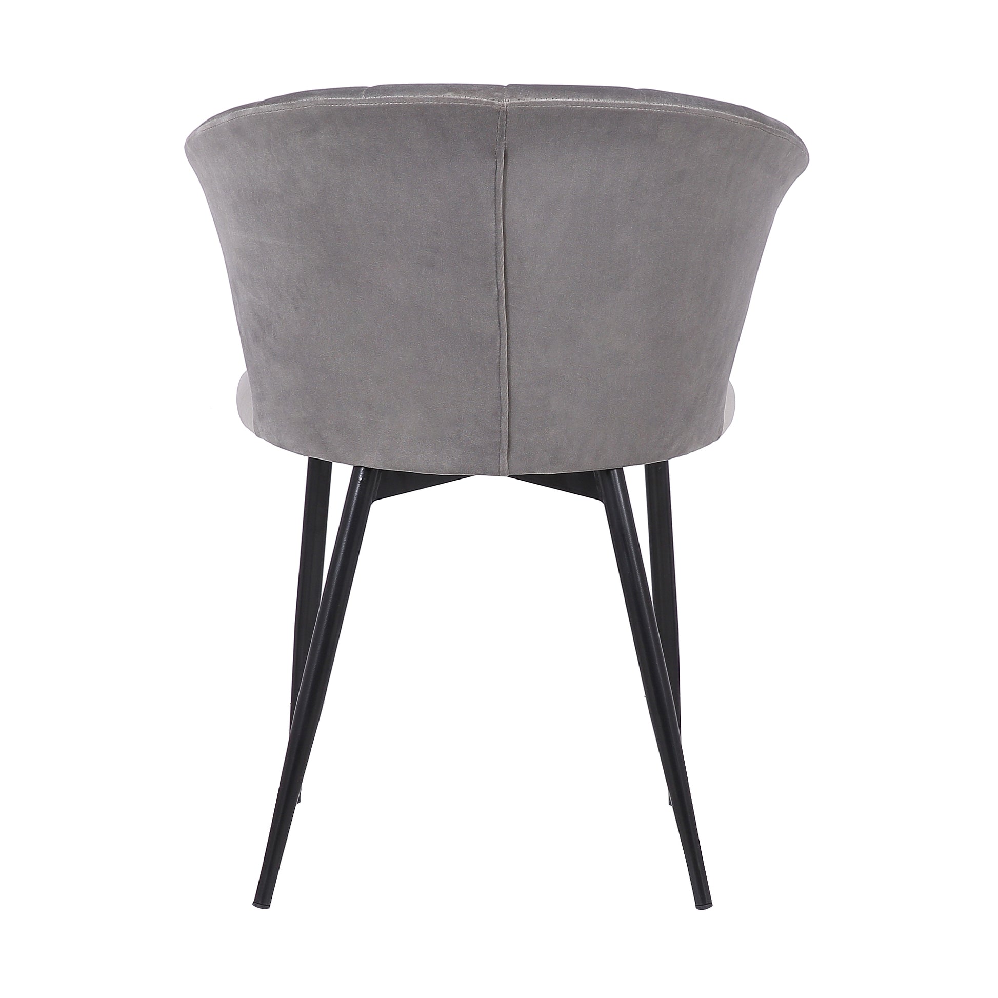 Gray Upholstered Dining Chair with Steel Frame for Kitchen Seating for Dining Room