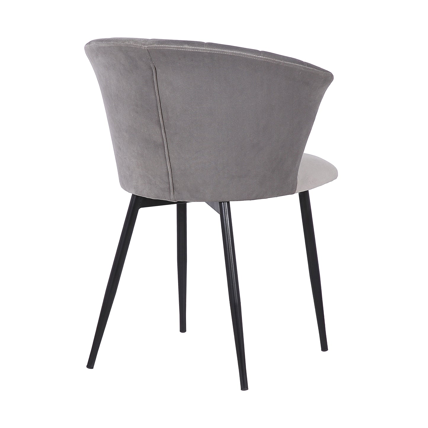 Gray Upholstered Dining Chair with Steel Frame for Kitchen Seating for Dining Room