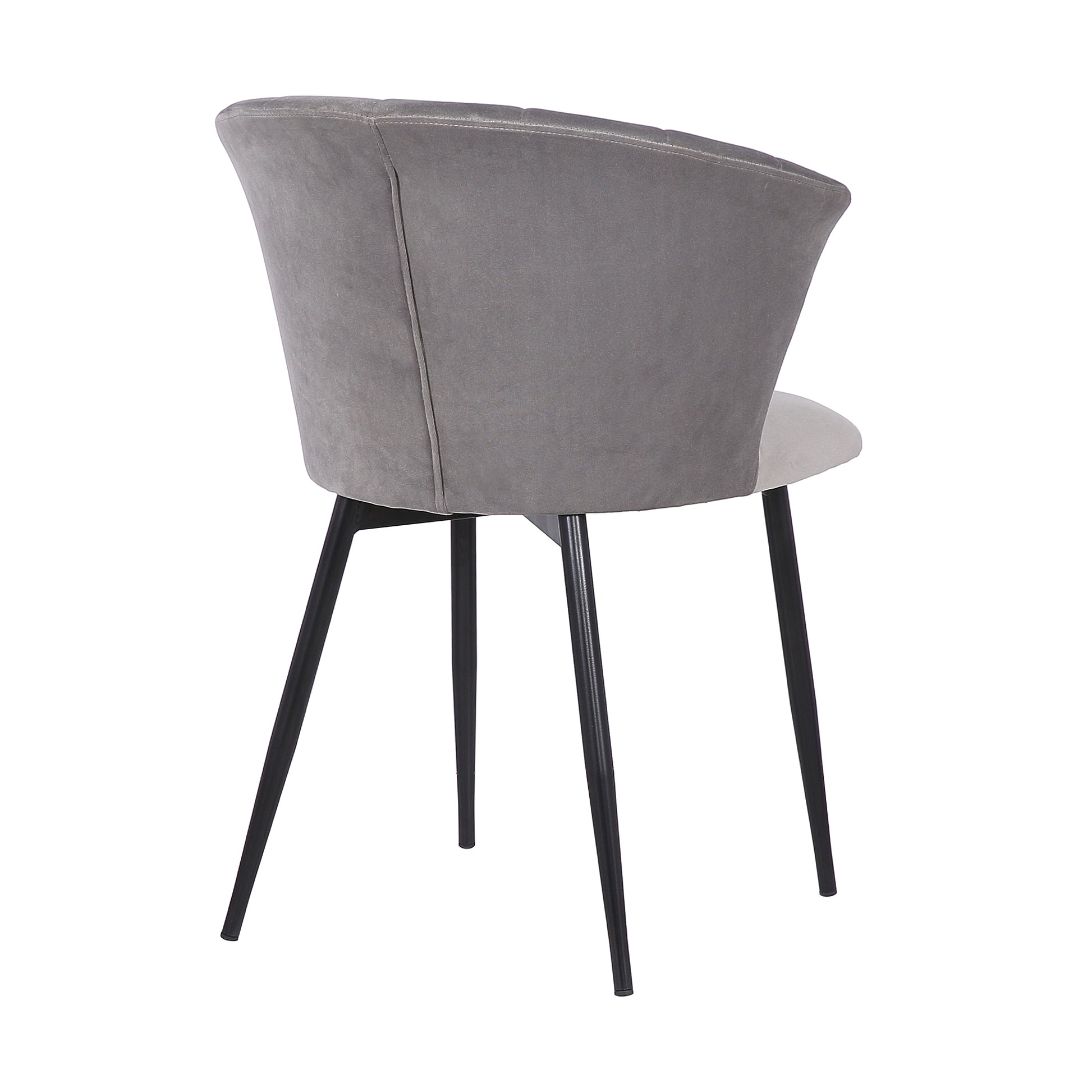 Gray Upholstered Dining Chair with Steel Frame for Kitchen Seating for Dining Room