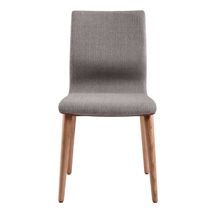 Mid-Century Dining Chair in Walnut and Gray Upholstery for Dining Room