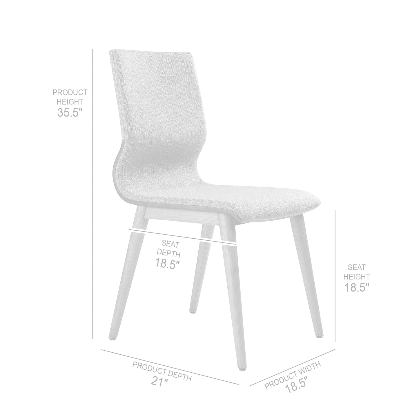 Mid-Century Dining Chair in Walnut and Gray Upholstery for Dining Room