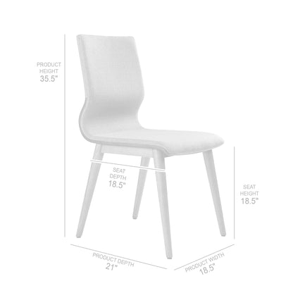 Mid-Century Dining Chair in Walnut and Gray Upholstery for Dining Room