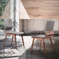 Robin Mid-Century Dining Chair in Walnut Finish and Gray Fabric - Set of 2