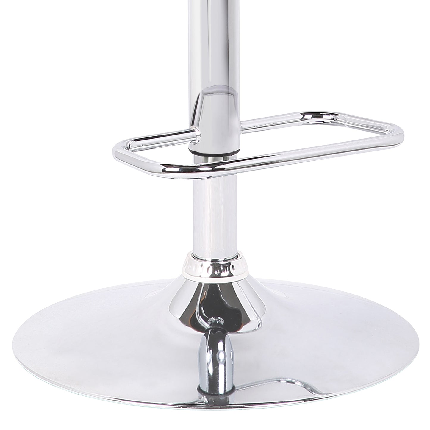 Gray Swivel Dining Stool with Adjustable Height Faux Leather Seat