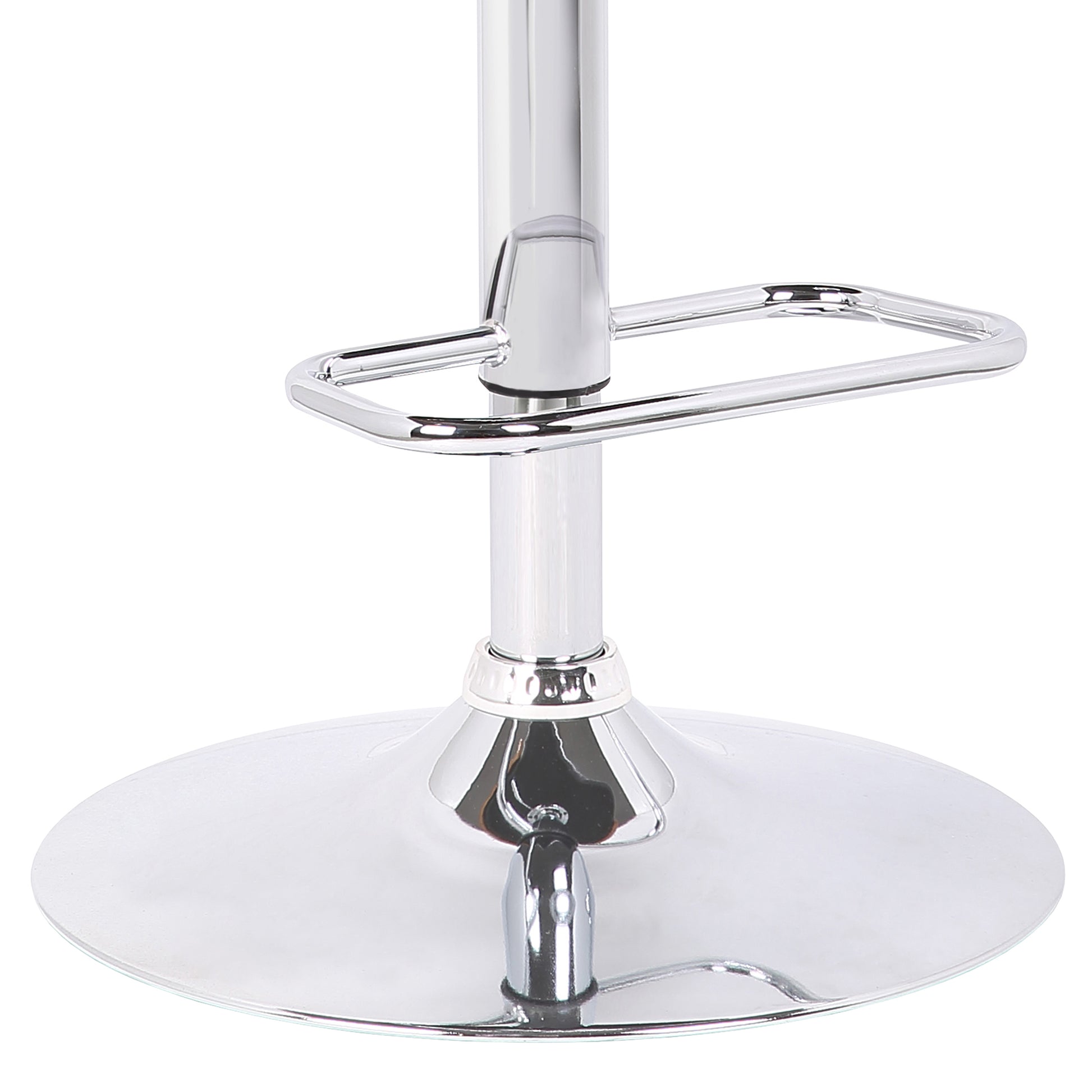 Gray Swivel Dining Stool with Adjustable Height Faux Leather Seat