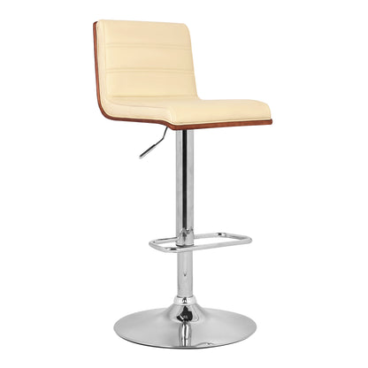 Swivel Bar Stool with Walnut Wood Base for Dining Room Seating