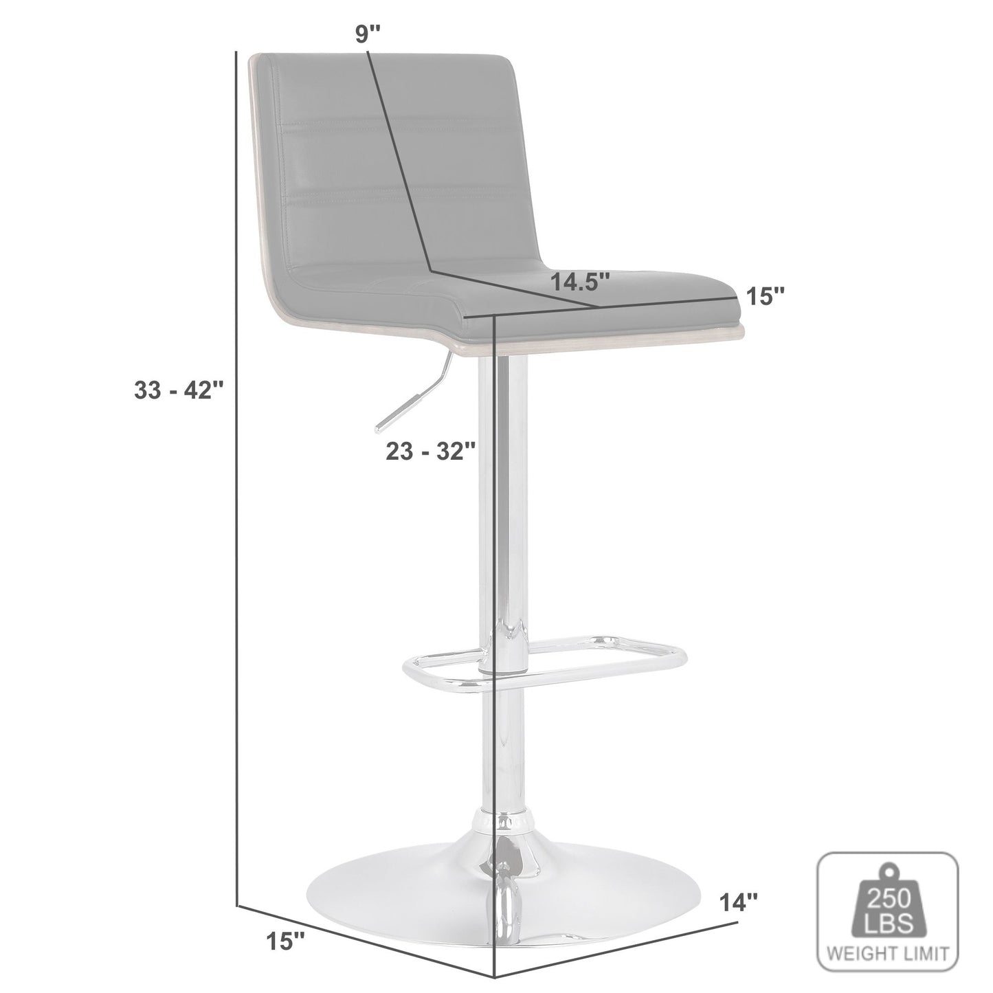 Swivel Bar Stool with Walnut Wood Base for Dining Room Seating