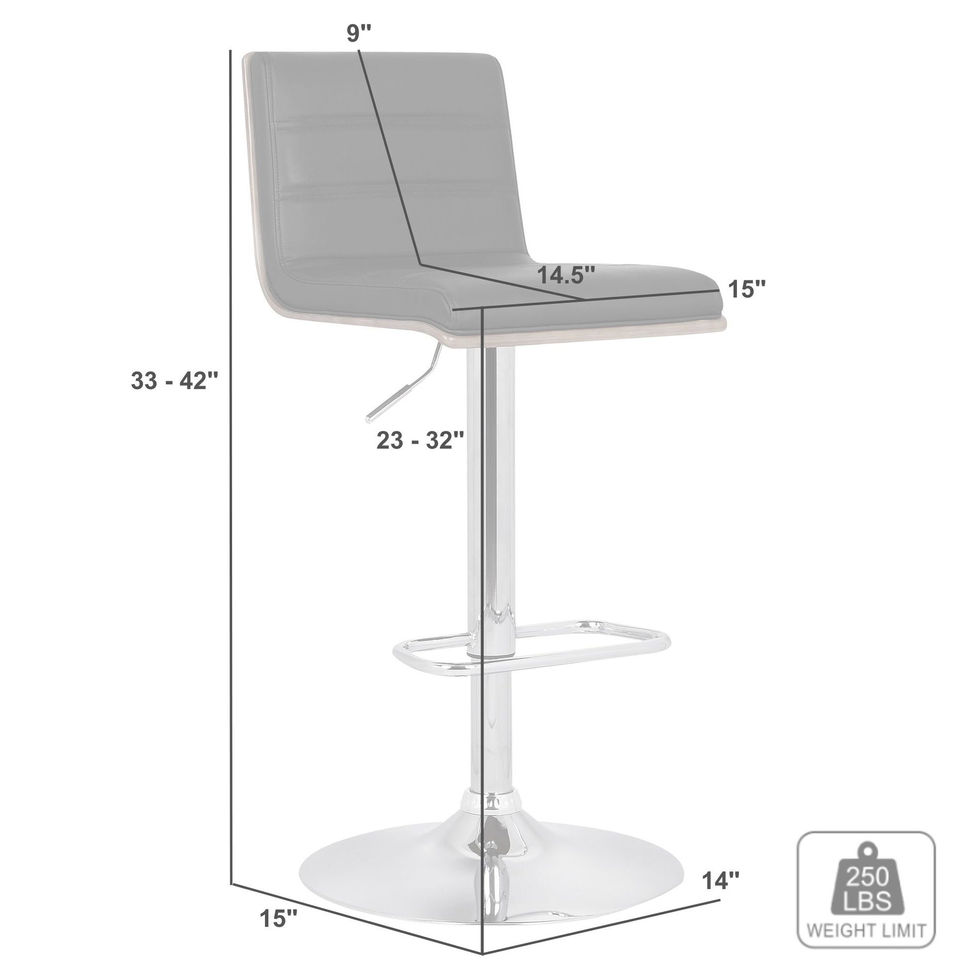 Swivel Bar Stool with Walnut Wood Base for Dining Room Seating