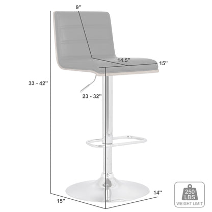 Swivel Bar Stool with Walnut Wood Base for Dining Room Seating
