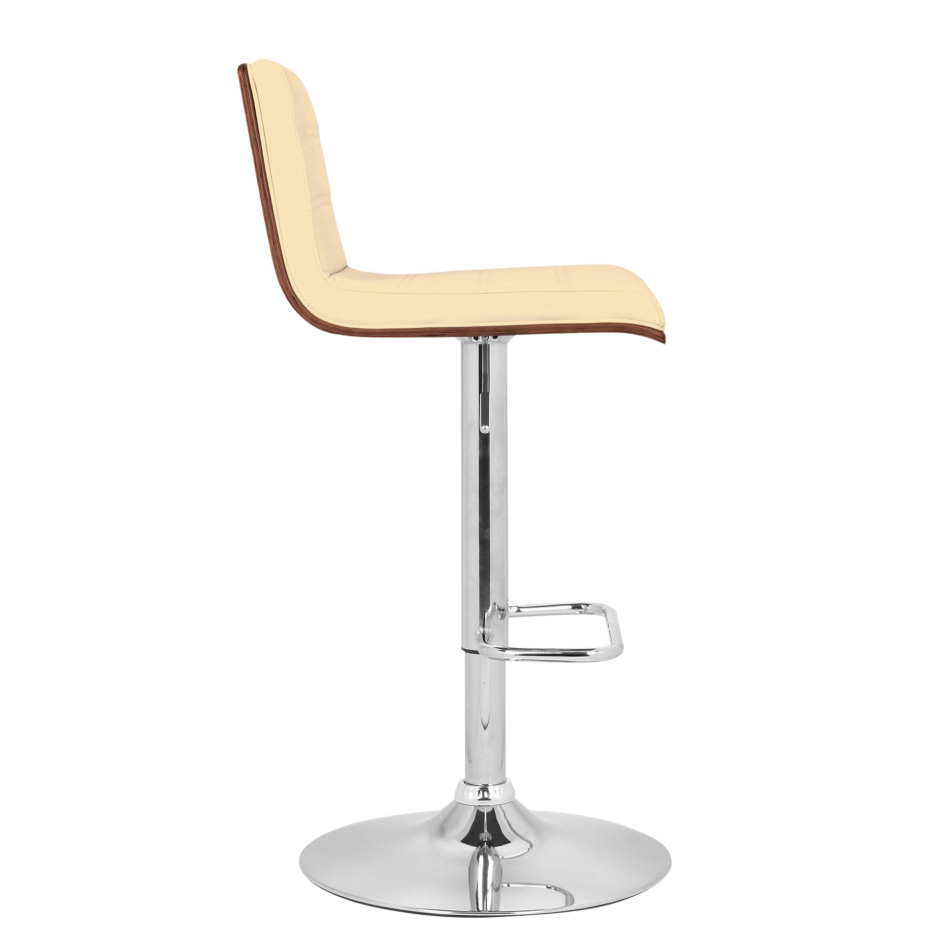 Swivel Bar Stool with Walnut Wood Base for Dining Room Seating