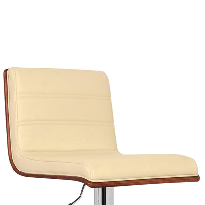 Swivel Bar Stool with Walnut Wood Base for Dining Room Seating