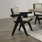 Dining Room Black Arm Chairs Light Gray Upholstery Seat 2pc Dining Arm Chairs Dining Room Furniture