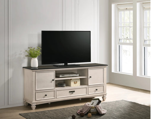 1pc Two-Tone Antique Finish 3 Drawers 2 Sliding Door Knob Pull Handle Vintage-inspired Metal Hardware Entertainment Console TV Stand