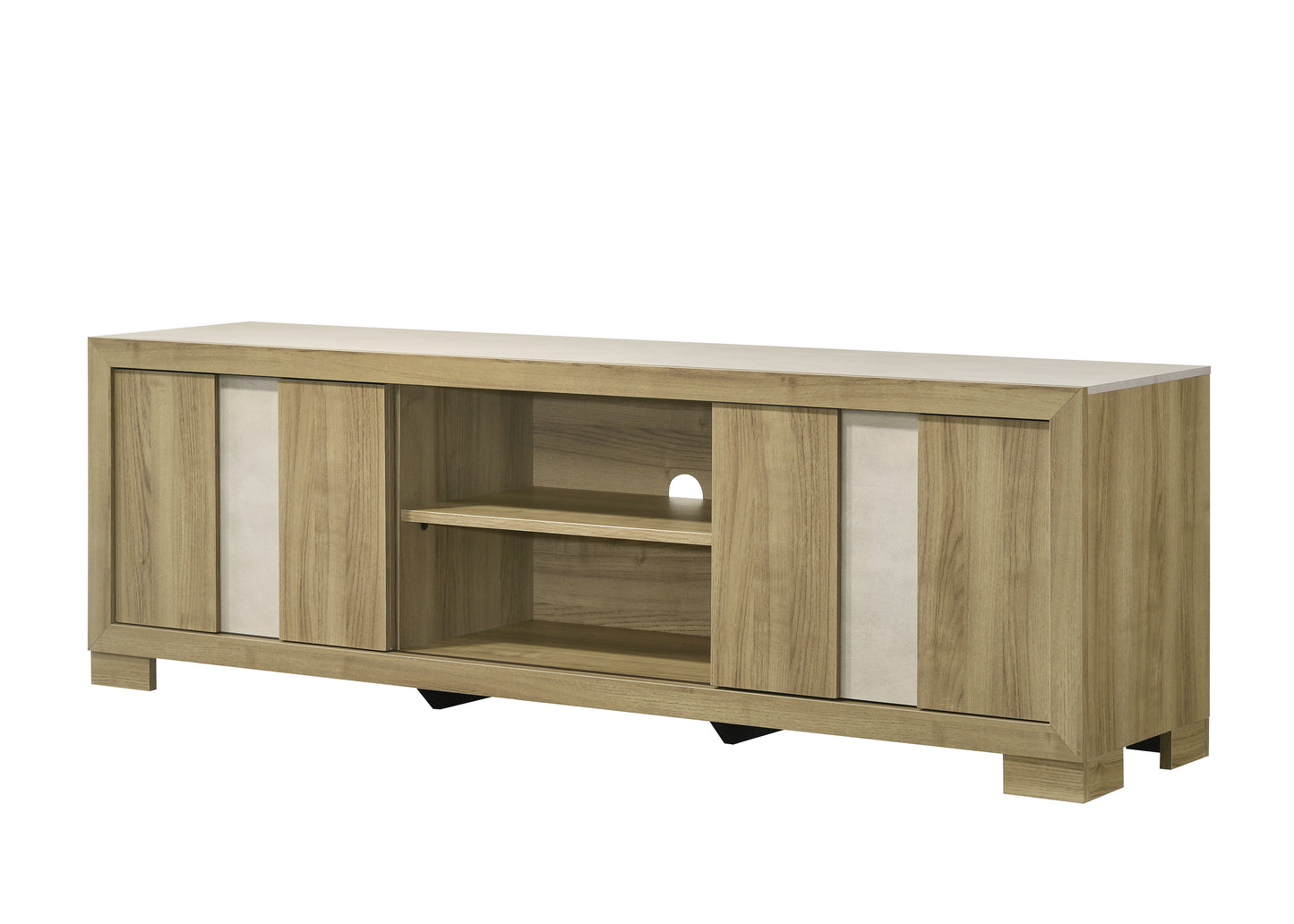 Driftwood Wood TV Console - 60-70 Inch Storage for Living Room