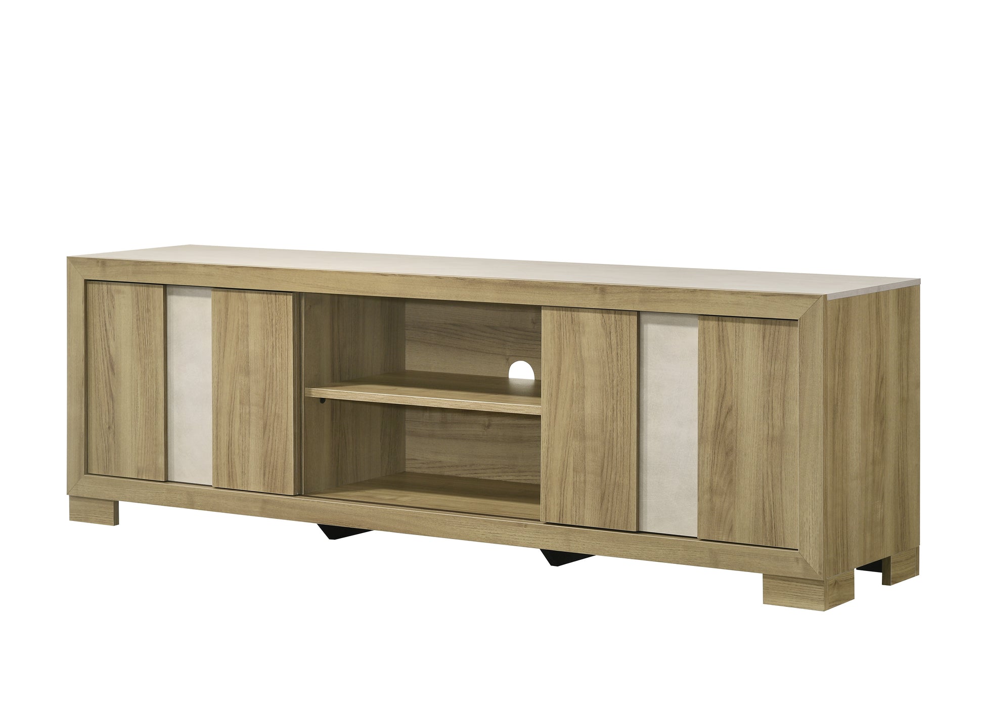 Driftwood Wood TV Console - 60-70 Inch Storage for Living Room
