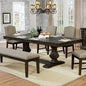 Dining Room 1pc Dining Table Dual Pedestal Trestle Base Espresso Molded Details Transitional Style