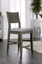 Contemporary Gray Set of 2pc High Chairs Padded Fabric Cushions Counter Height Chairs Dining Room Furniture