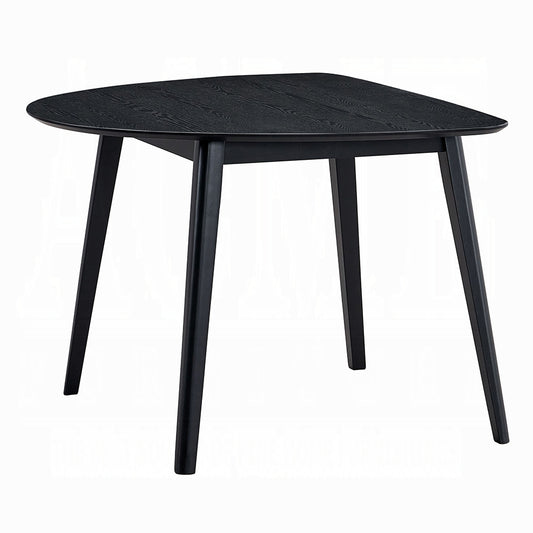 Contemporary Black Finish Dining Table 1pc Wooden Kitchen Furniture Unique Shape Tabletop