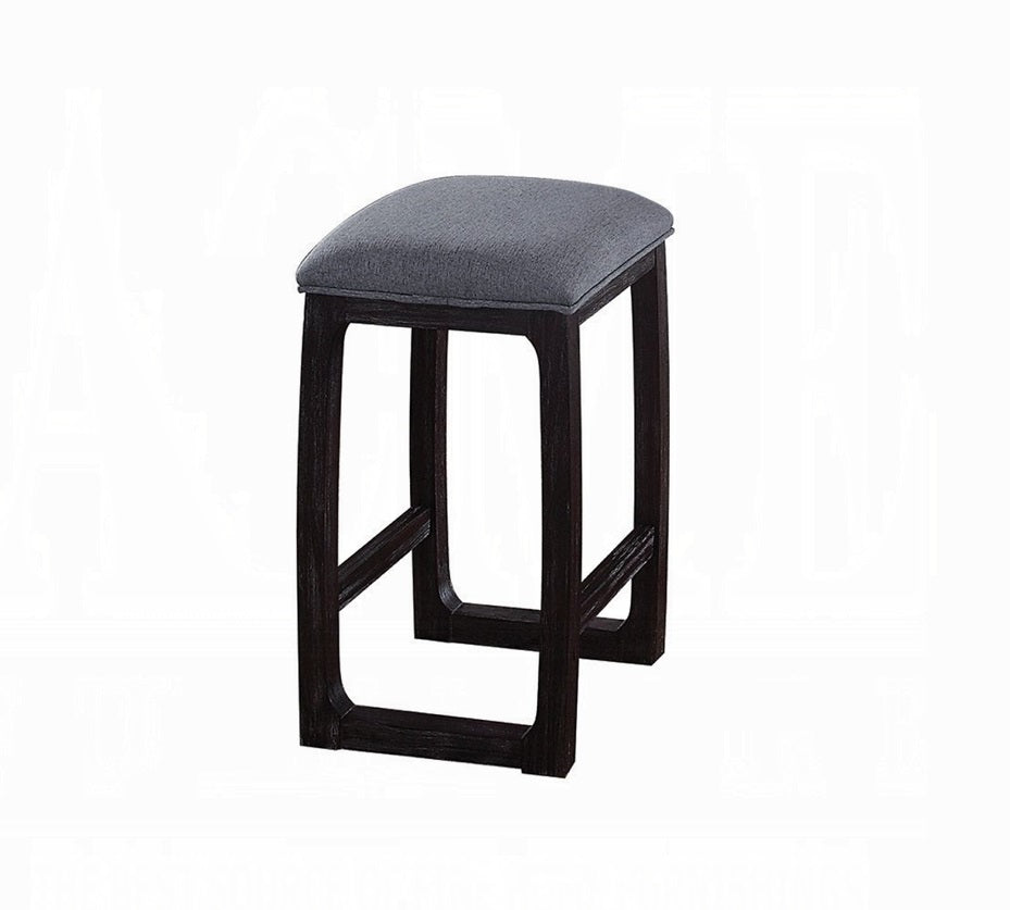 1pc Counter Height Stool with Footrest Padded Seat Cushion Espresso Finish Wood Dining Room Furniture