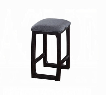 1pc Counter Height Stool with Footrest Padded Seat Cushion Espresso Finish Wood Dining Room Furniture