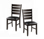 Espresso Finish Contemporary Side Chairs Set of 2 Faux Leather Upholstery Durable Wooden Kitchen Dining Furniture