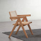 Casual Stylish Rattan Arm Chairs Set of 2 Natural Finish Mid-Century Modern Kitchen Dining Furniture
