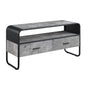 Modern Sleek Design Black Finish TV Stand with Shelf Storage Drawers Frame Concrete Gray Luxury Living Room Furniture 1pc
