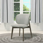 Casual Style Dining Furniture Set of 2 Side Chairs Gray Chenille Upholstery Solid Rubberwood Curved Backrest