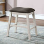 Set of 2pc Counter Height Stool Off White Dark Gray Finish Transitional Style Padded Fabric Seat Padded Fabric Contoured Seat