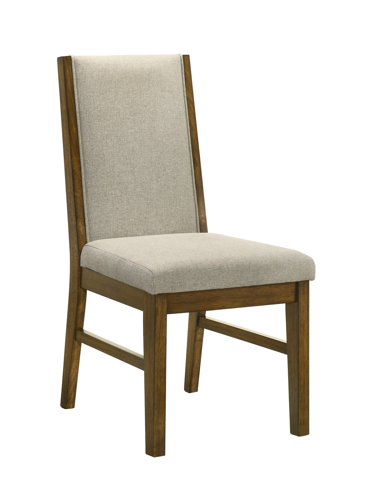 Brown Fabric Dining Chairs Set of 2 Traditional Style