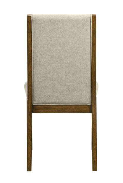 Brown Fabric Dining Chairs Set of 2 Traditional Style
