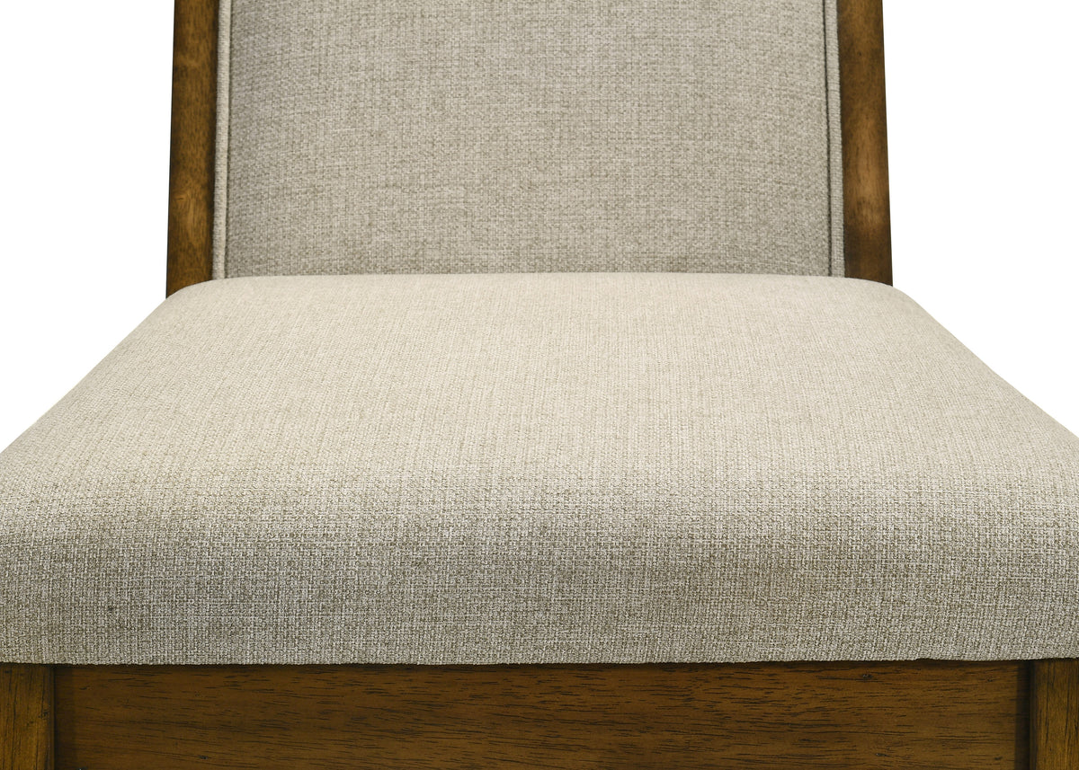 Brown Fabric Dining Chairs Set of 2 Traditional Style