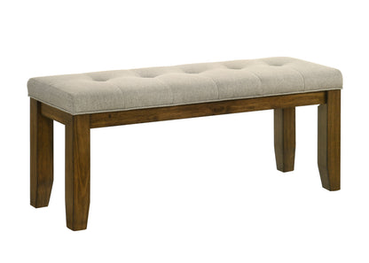 1pc Tailored Bench Tufted Upholstered Soft Neutral Fabric Luxurious Comfort Modern Wooden Dining Room Furniture