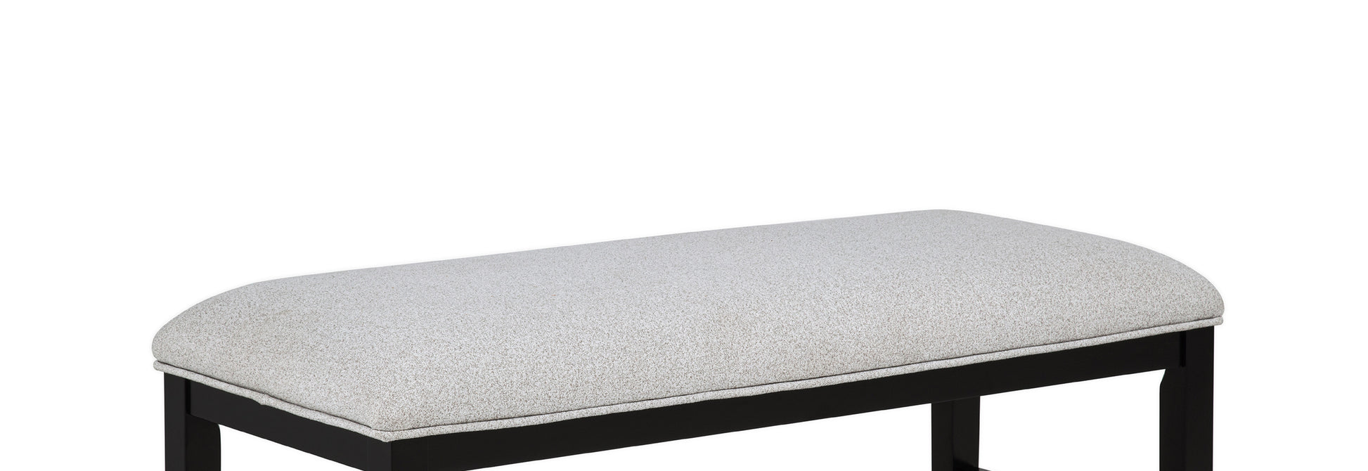 Light Gray Upholstered Dining Room Bench with Wood Fabric Finish
